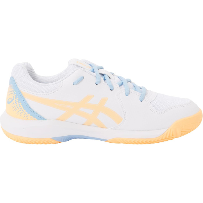ASICS Gel-Dedicate 8 Gs - дитячі кросівки для падел-тенісу, білі з помаранчевим, 33.5 EU