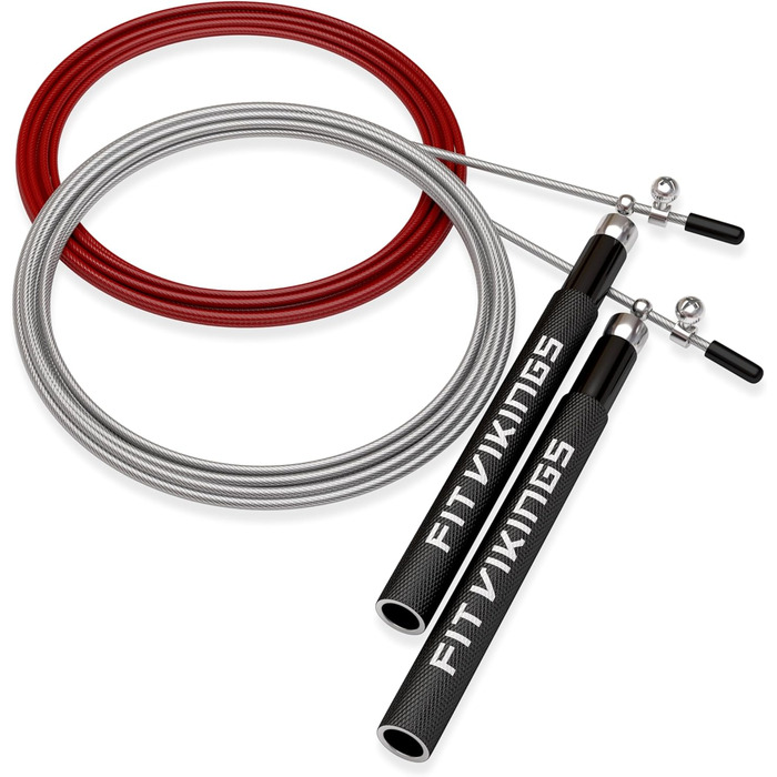 Скакалка Fit Vikings – регульований, легкий, для CrossFit, боксу, MMA, фітнесу, Double Unders, кардіотренувань – PREMIUM якість