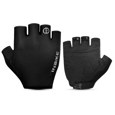 Велоперчатки INBIKE короткі, літні, дихаючі, MTB, розмір XL (20.5-21.5 см), чорні