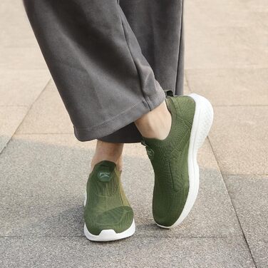 Чоловічі кросівки без шнурівків Slip-on, сітка, дихаючі, легкі, для бігу та повсякденного носіння, розмір 46 EU, зелені