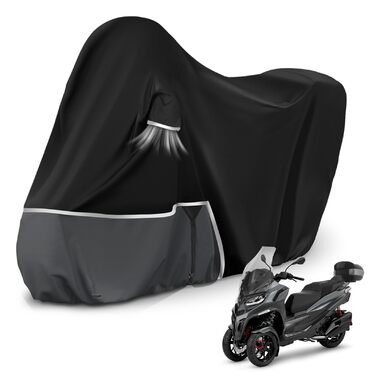 Водонепроникний чохол на мотоцикл Piaggio Vespa GTV GTS GT 60/125/200/250/300 з кофром, Oxford 420D, чорно-сірий