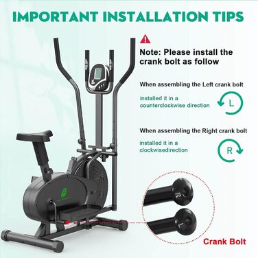 Еліптичний тренажер Neezee Crosstrainer Pro 2-в-1 з магнітним опором, сидінням та LCD-дисплеєм. До 120 кг, чорний