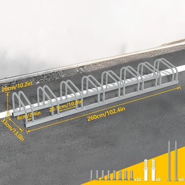 Підставка для велосипедів HENGMEI на 2 велосипеда, сталева, для шин 30-65 мм, монтаж на стіну/підлогу