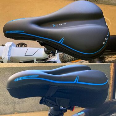 Покриття на сидіння велосипеда, гелевий чохол для сидіння, водонепроникний, для гірського велосипеда, велотренажера, спінінгу (блакитний)