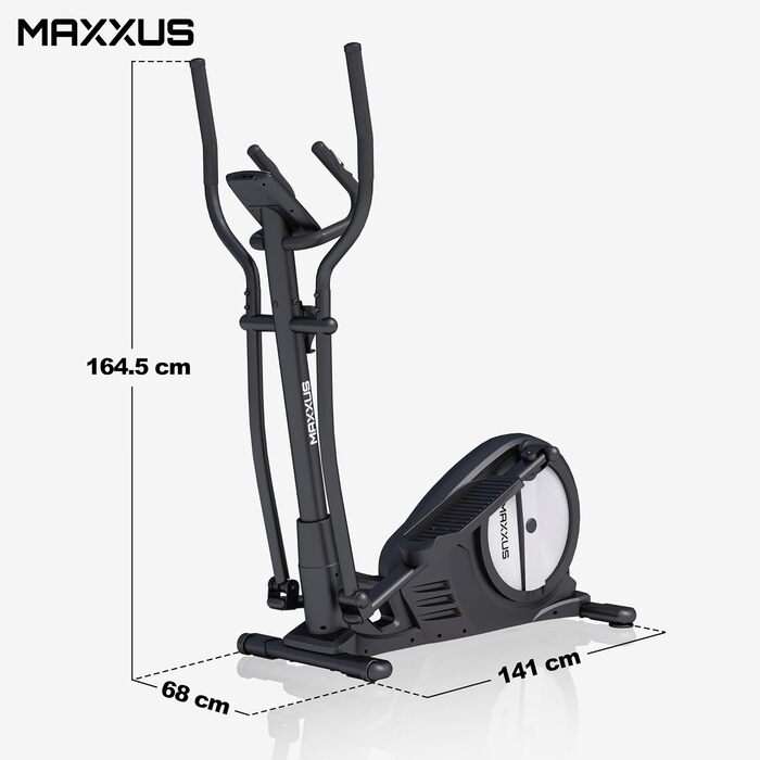 Еліптичний тренажер MAXXUS CX 3.0 - 26 кг, 12 програм, 16 рівнів навантаження, магнітна система гальмування, до 135 кг, LCD, Bluetooth, підставка для планшета, датчики пульсу