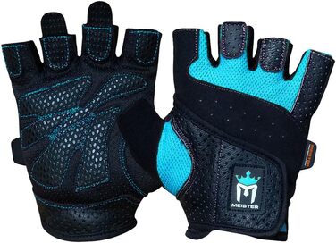 Рукавички для важкої атлетики Meiter Fit Grip для жінок (Чорний / Турквіс, L)