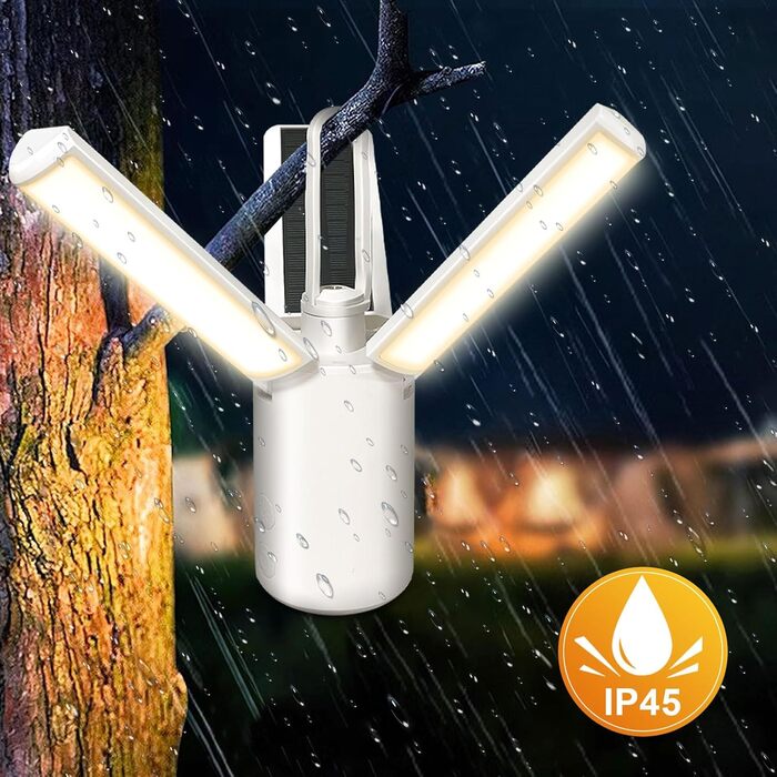 LED кемпінговий ліхтар Wholede 8000mAh з USB/сонячною зарядкою, димування, для наметів, риболовлі, походу, надзвичайних ситуацій