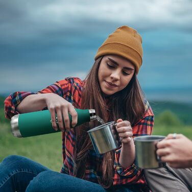 Термос-пляшка 750 мл, термокана з подвійними стінками, підходить для газованої води, без BPA, витокозахисна, ізольована пляшка з нержавіючої сталі для університету, роботи, подорожей, спорту, активного відпочинку, хлопчиків та дівчаток, 750 мл, темно-зеле