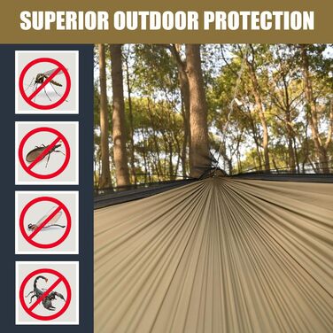 Гамак туристичний Onewind Premium 11' з москітною сіткою та ременями для кріплення, 335x162 см