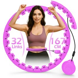 Розумний обруч для схуднення з вантажем, фіолетовий (24 вузли, 77-132 см) для дорослих та початківців