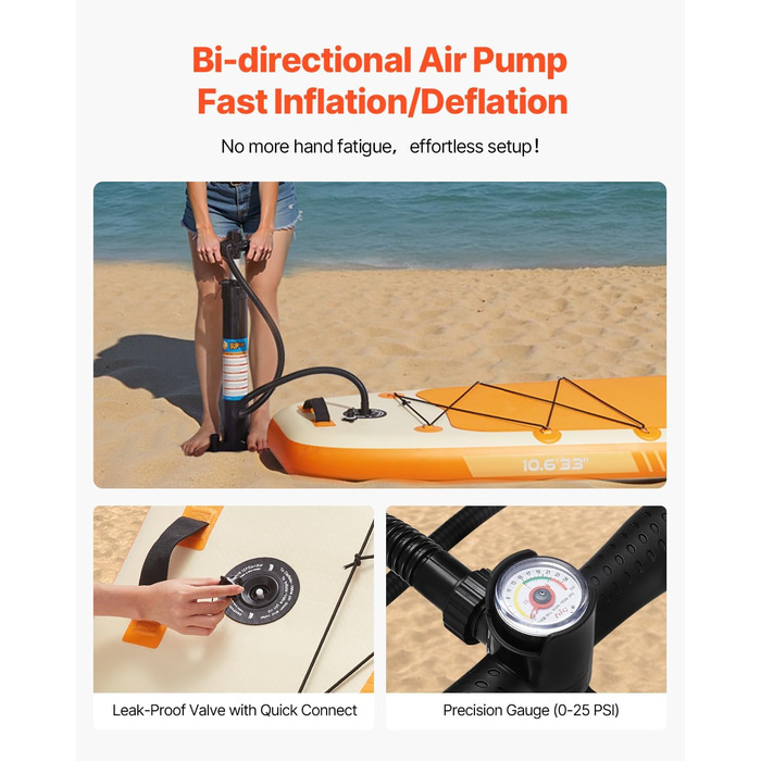 Надувний SUP VEVOR Stand Up Paddle Board: комплект з аксесуарами (323/335см)