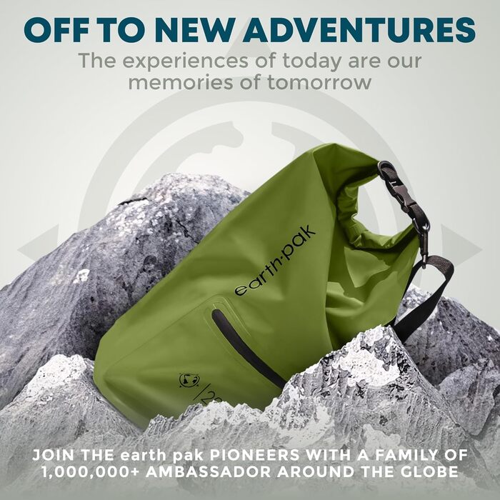 Водонепроникний мішок Earth Pak Dry Bag 40L – мішок-рюкзак з водонепроникним відділенням для телефону, плечовим ременем, для каякінгу, кемпінгу, риболовлі, водних видів спорту