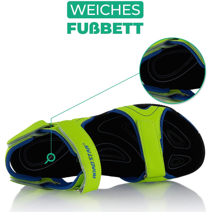 Трекінгові сандалії Fusskleidung для жінок та чоловіків, літні похідні взуття з міцною прогумованою підошвою, розмір 41 EU, колір зелено-синій