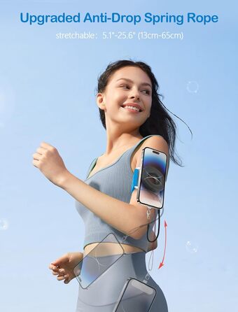 Утримувач для телефону на руку TOPGO з магнітним кріпленням, 360° обертання, сумісний з iPhone та Android, фіолетовий/синій