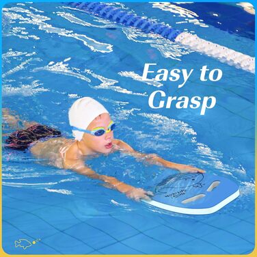 Дитяча дошка для плавання HeySplash з ручками та малюнком, для навчання плаванню, синя, 3-6 років