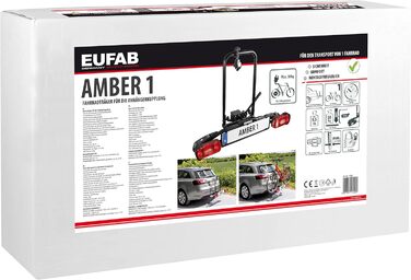 Велосипедний багажник EUFAB AMBER 1 для 1 велосипеда, E-Bike сумісний, для причепа, частково зібраний, чорний