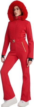 HOTIAN Комплект для сноубордингу та лижного спорту (комбінезон), водонепроникний, вітронепроникний, червоний, M