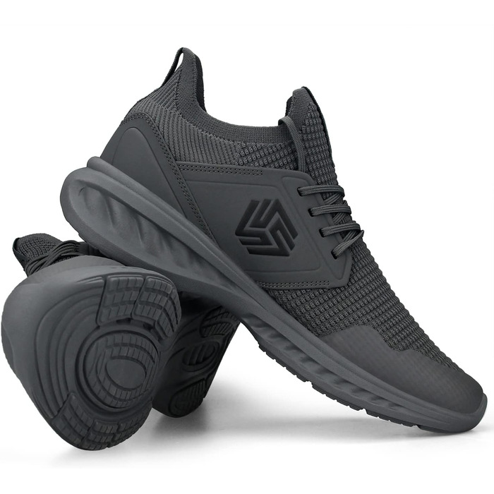 Кросівки для чоловіків: бігові, спортивні, тенісні, повсякденні. Легкі, дихаючі, для вулиці, фітнесу, джогінгу. Розмір 45 EU, темно-сірий колір