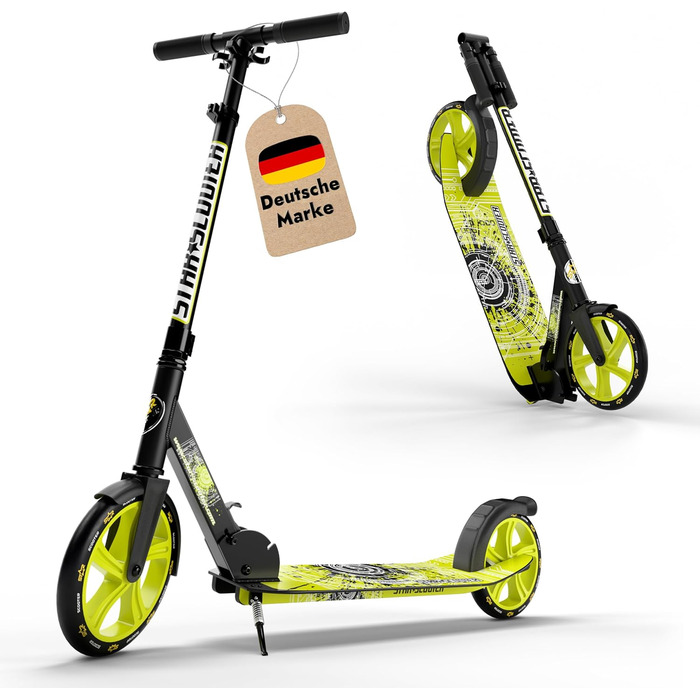 Самокат STAR SCOOTER алюмінієвий, для дітей і дорослих, великі колеса 205 мм, для хлопчиків і дівчат від 6 років, міський, XXL дека