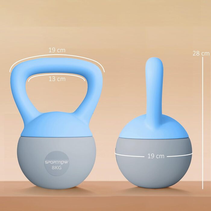 Гантель SPORTNOW Soft Kettlebell 8 кг з нековзким ручним захопленням для дому, фітнесу та силових тренувань