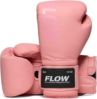 Боксерські рукавички Flow Challenge з натуральної шкіри для спарингу та тренувань (Муай Тай, кікбоксинг, ММА, бойові мистецтва), чоловічі та жіночі, рожеві, 10 oz
