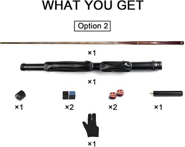 Більярдний кий AONETIGER 3/4 з'єднання, ручна робота, з шафтом з ясену, 3 частини, 57'', 18oz, наконечник 10mm, з аксесуарами та кейсом/сумкою