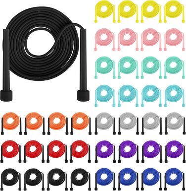 Стрибкова скакалка Aodaer PVC з регулюванням, для дітей, багатокольорова, з пластиковими ручками, легка, для фітнесу та змагань