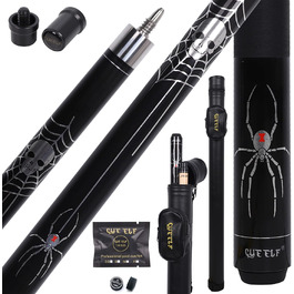 Більярдний кий CUEELF з жорстким кейсом, низький кут відхилення, професійний, 553-595 г, 19.5 oz, модель 