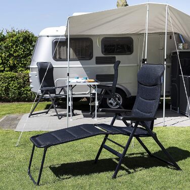 Кемпінг стілець Campart Livorno з підлокітниками, широке сидіння, 7 положень, CH-0672