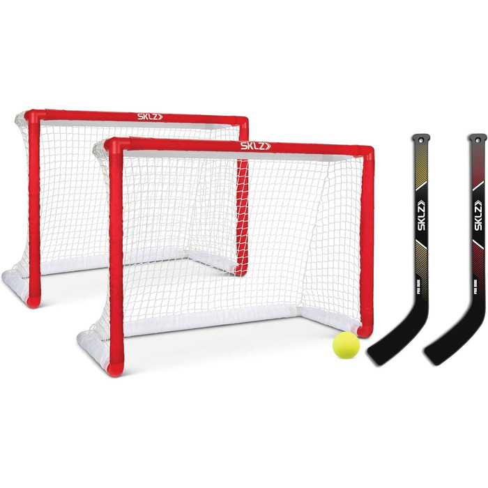 SKLZ Pro Mini Хоккейний Набір: 2 ворота, 2 ключки, 1 м'яч, червоний, компактний розмір