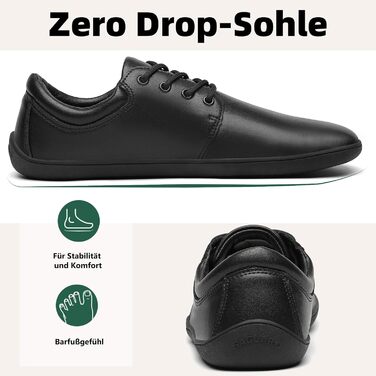 Чоловічі тапочки-балетки Saguaro Noble II - легкі, з широкою переднячкою та Zero-Drop підошвою, розмір 36-48 (Чорний, 47 EU Weit)