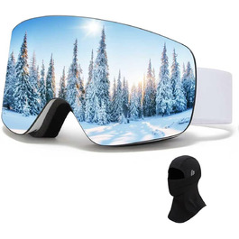 Скі-маска JQF Gear з антитуманним покриттям та UV-захистом, унісекс, для сноубордингу та катання на лижах, з регульованою посадкою та REVO покриттям