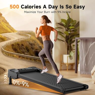Бігова доріжка REPOWER для дому, Walking Pad, автоматичне підняття/опускання 9%, тиха, з пультом, для столу, 3 рівня регулювання, до 136 кг