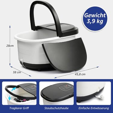 Електричний масажер для ніг з підігрівом та функцією джакузі Mia&coco. Шиацу, пресування, розминання, вібрація.