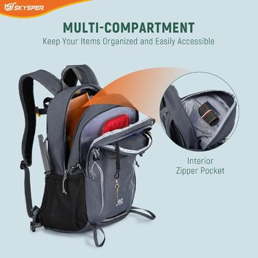 Рюкзак для походів SKYSPER 20L – легкий, компактний, унісекс, туристичний, екологічний, для спорту та активного відпочинку