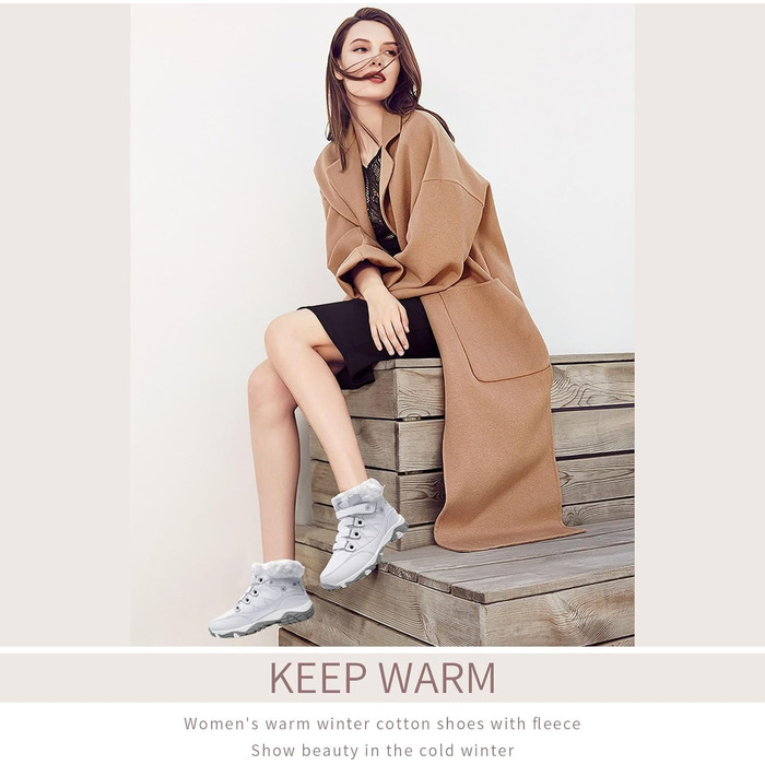 Зимові черевики VITIKE для жінок, теплі, з підкладкою, снігоступи, осінні, туристичні, зимові, 35 EU, білий, зелений