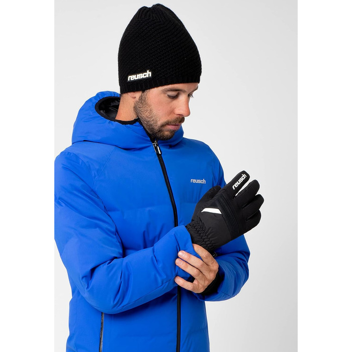 Reusch Baldo R-TEX XT зимові унісекс рукавички для сноуборду та лиж, вітрозахисні, водонепроникні, дихаючі, теплі, чорні-білі, розмір 10