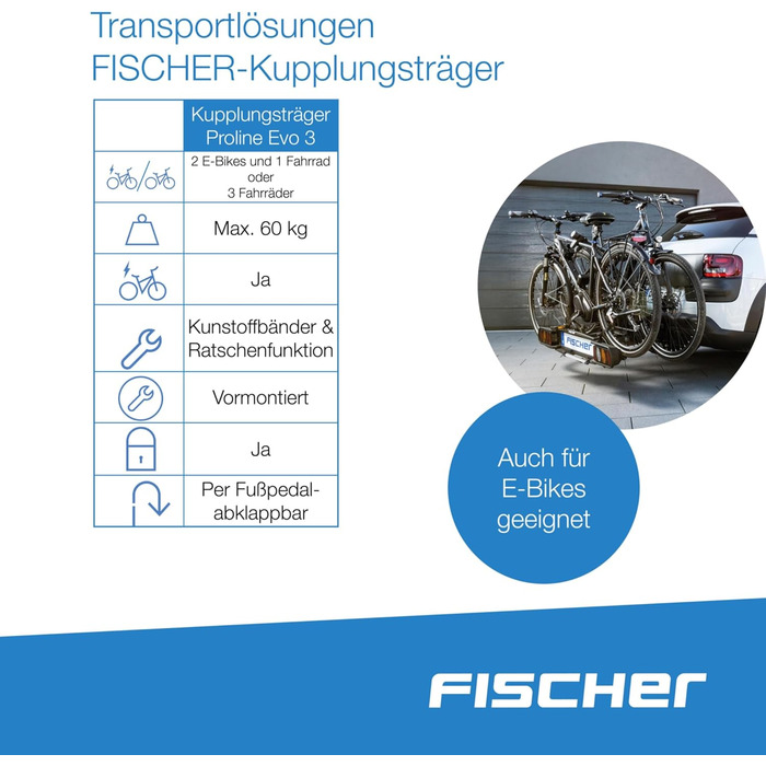 Велосипельний фаркоп FISCHER Proline Evo 2 - фаркоп для велосипедів, фаркоп для авто