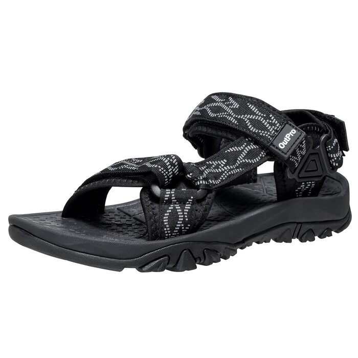 Чоловічі сандалі для туризму та відпочинку Trekking Sandalen 44 EU, чорні. Нековзні, зручні спортивні сандалі для пляжу та активного відпочинку.