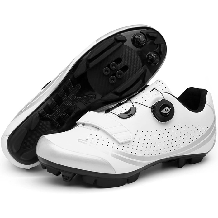 Кросівки для їзди на велосипеді MTB: чоловічі та жіночі, для шосе та гірського велосипеда, SPD, білі, 43 EU