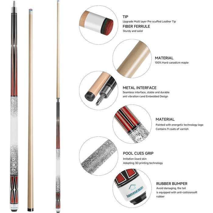 Кю HomeSeason 58'' для більярду з сумкою, 510 мл