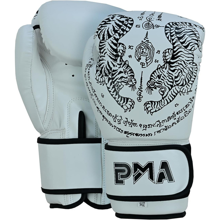 Боксерські рукавички Playwell Twin Tiger Muay Thai, матові білі, для тайського боксу