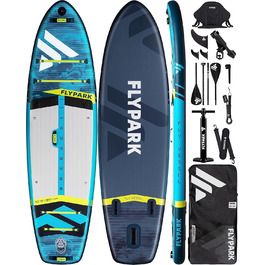 Надувна SUP-дошка Flypark Fishing&Family 3,5 м, 195 кг, з камеротримачем і ременем, екстра широка, для риболовлі та сімейного відпочинку