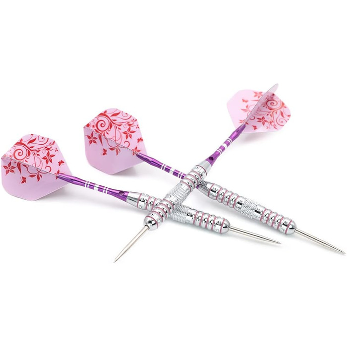 Сталеві дротики CUESOUL Pink Ladies 21/23 г з алюмінієвими стеблями (наконечник сталевий)