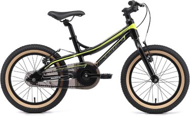 Дитяче велосипед BIKESTAR 16 дюймів: алюмінієвий MTB для дівчаток та хлопчиків 4-5 років, V-brake, чорно-зелений