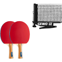 GEWO CS Clip – міцна сітка для настільного тенісу, металева фіксація, регулювання висоти, чорна, 152,5 см