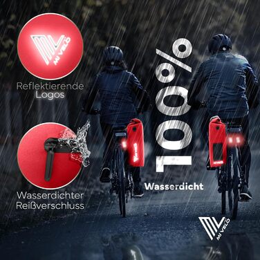 Велосипедна сумка MIVELO для багажника 3в1: рюкзак, сумка через плече, водонепроникна, без ПВХ, із знімною кишенею для ноутбука, червона