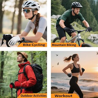Рукавички велосипедні VXW унісекс (чоловічі/жіночі) для MTB, шосе, фітнесу, розмір L, чорні - з світловідбиваючими смугами та амортизуючою подушечкою