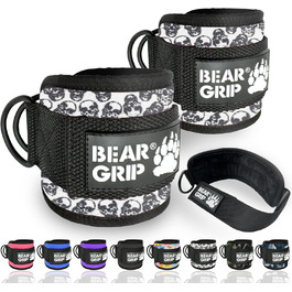 Петлі для ніг BEAR GRIP з неопрена з хутром, подвійне кільце з нержавіючої сталі, регульовані, для тренування пресу, сідниць і ніг, аква, пара