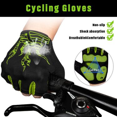 Велосипедні рукавички Soer з гелевою підкладкою, напівпальцеві, для гірського велосипеда, спортивні, чоловічі (світло-зелені)